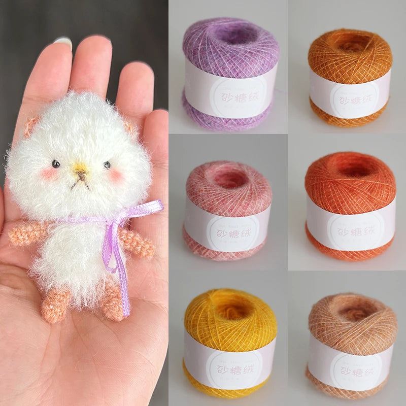 185m/25g Plush Yarn Micro Thread Acrylic Imitation Wool Crochet Yarn For Hand Knitting Doll Clothing DIY Material Supplies
